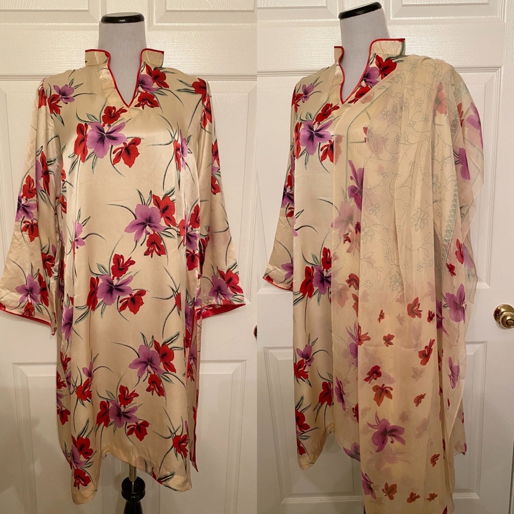 Silk Salwar&Kameez Chiffon Dupatta